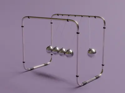 Newton Cradle Low-poly 3D model