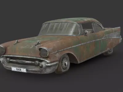 Abandoned Car - Chevrolet Bel Air Low-poly 3D model
