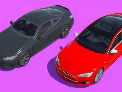 30 Cars Pack with Interior - Racing Cars Low-poly 3D model