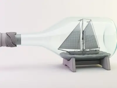 Ship in a Bottle  3D model Free 3D model