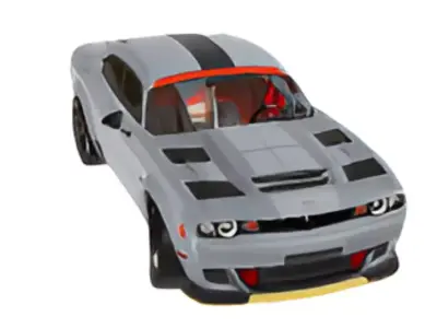Dodge Challenger SRT Hellcat Widebody Low-poly 3D model