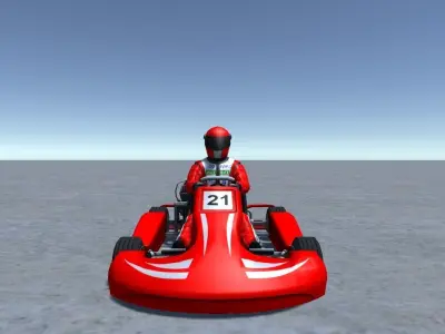 Low Poly Kart With Player 3 Low-poly 3D model