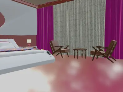 Bedroom and bed The Beetle 3D model