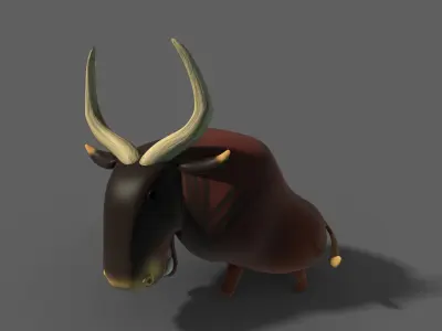 Cartoon buffalo model 3D model