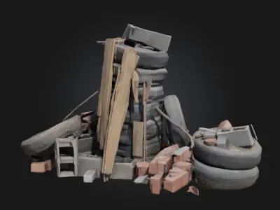 Urban Materials Pile  Organized Chaos of Construction 3D model