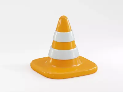 Traffic Cone Low-poly 3D model