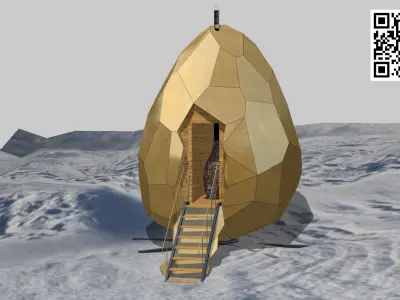 Solar Egg Sauna Low-poly 3D model