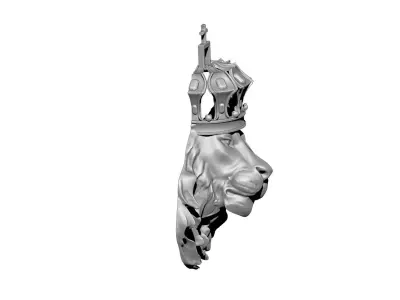 High detailed Last King Lion pendant with Crown 3D print model