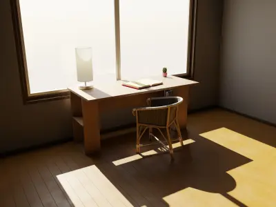 Minimalist desk Free 3D model