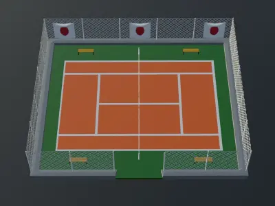 Tennis Court -  Japan Low-poly 3D model