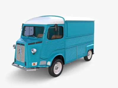 Citroen HY Blue with interior 3D model