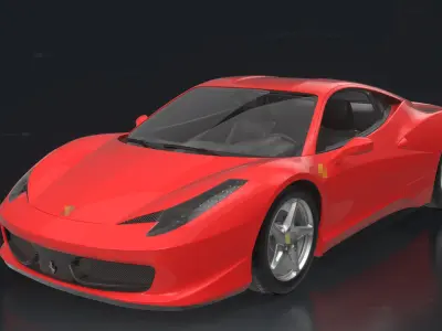 Porsche sports car Low-poly 3D model