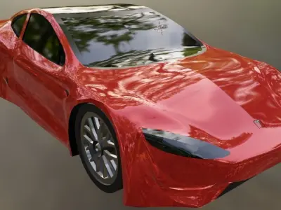 Tesla Roadster 2 high poly 3D model