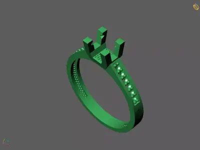 Solitaire Engagement Ring Diamond Women Ring Stone 3D print STL 3D print model