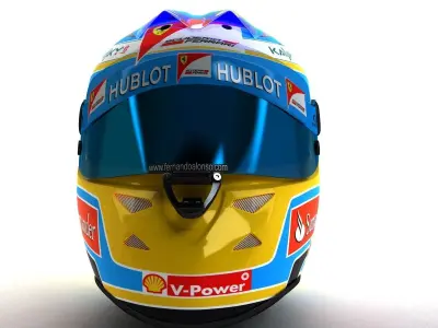 2014 Fernando Alonso Schuberth F1 Helmet Low-poly 3D model