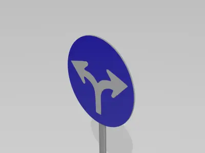 Turn left or right sign 3D model