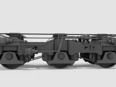 Railway Bogie Low-poly 3D model