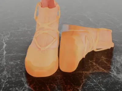 NIKE AIR FEAR OF GOD ORANGE PULSE FOG 3D SHOES Low-poly 3D model