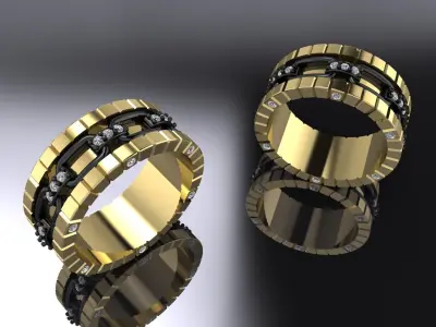 Jewelry Ring Gold 3D print model 61