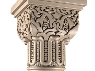 Column in oriental style Arabic columns 3D model