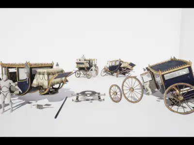 The Carriage 04 Low-poly 3D model