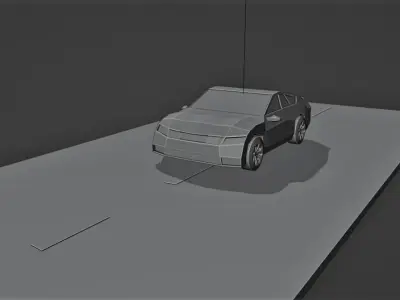 Low Poly Car And Road Free low-poly 3D model