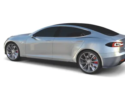 Tesla Model S 2016 Silver with Chassis 3D model