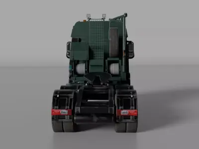 Low-Poly Semi-Truck Tractor Low-poly 3D model