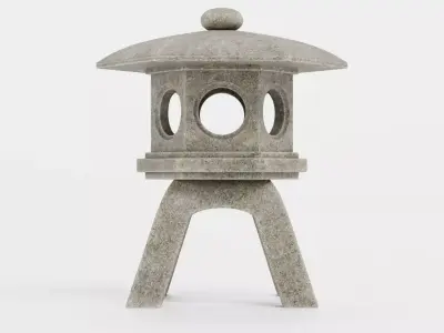 Japanese Toro Lantern Low-poly 3D model