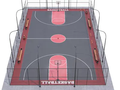 Basketball court Hq 3D model