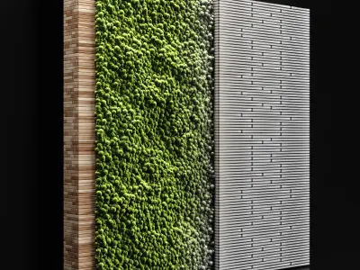 Vertical garden and planks 2 3D model