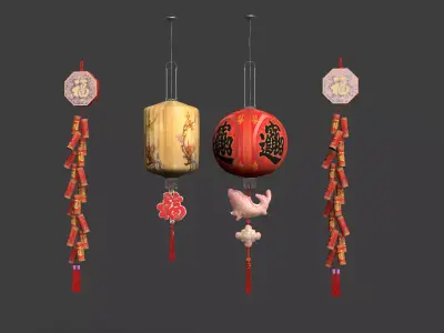 Chinese  red  lantern   3D model