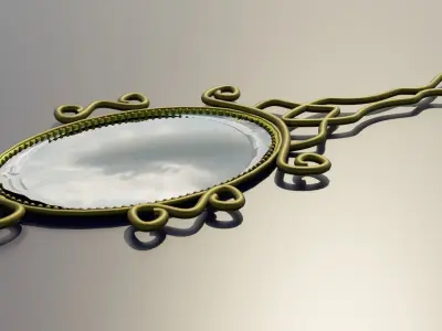 Low poly traditional mirror model  Low-poly 3D model