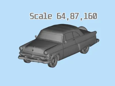 Classic american car Crestline Sunliner STL printable 3D print model
