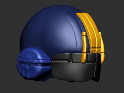 High quality scifi helmet high poly sculpt 3d printable 3D model