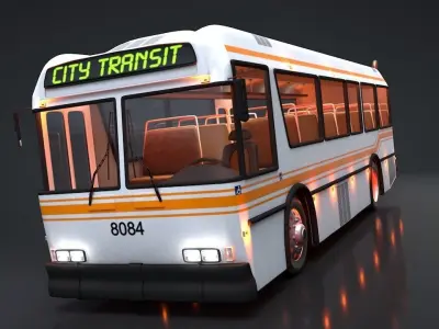 City Bus Rigged 3D model