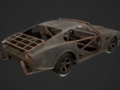 Post Apocalyptic Car Low-poly 3D model