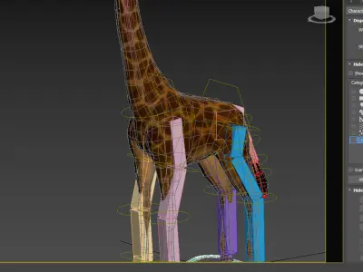 giraffe  rig  high-poly  textured 3D model