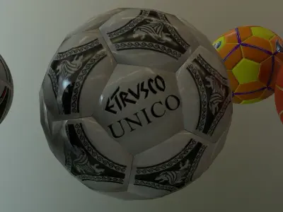 1990 World Cup Etrusco Unico Ball Low-poly 3D model