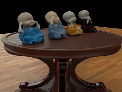 Chinese monk kids collection 3D model