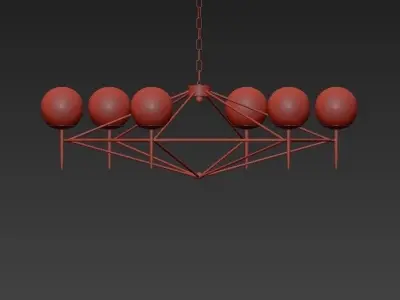 Rowan chandelier with balls hanging from it 3D model