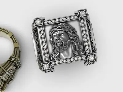 Jesus ring 3D print model purchase