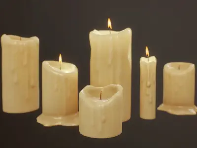 Candles Pack - PBR Game Ready Low-poly 3D model