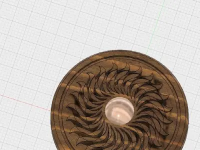 Wooden Sun Symbol Free 3D print model