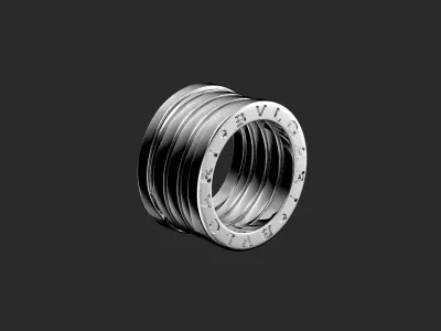 BULGARI - B ZERO 1 - RING - FOUR BAND VERSION 3D print model