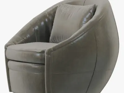 Restoration Hardware Oberon Leather Swivel Chair 3D model