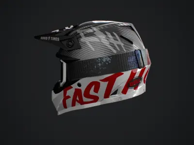 Bell Moto-9 Flex Fasthouse Helmet with Mask High Poly 3D model