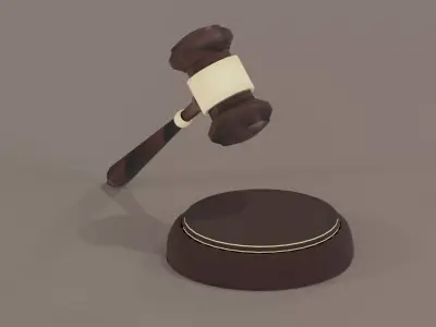 judges hammer Low Poly  Free 3D model