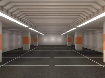 Underground  Car Parking Area 3D model