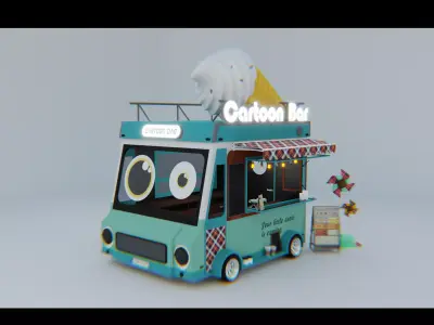 Ice cream truck 3D model